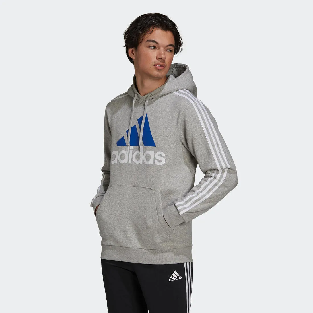 Men's Straight-Cut Crew Neck Hoodie - Grey